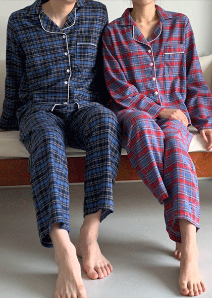チェックカップルパジャマ
